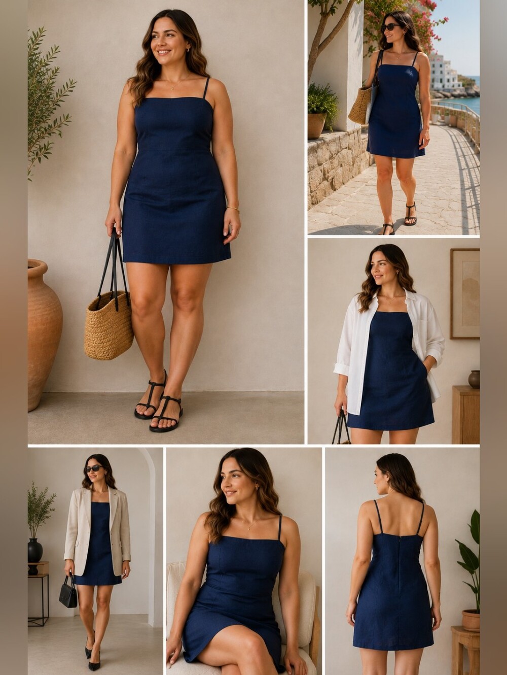 GAP Blue Linen Blend Dress